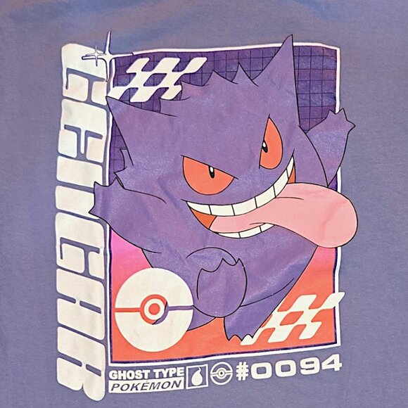 Gengar Pokémon Tee #0094 Ghost Type Purple T-Shirt Anime Gamer Style Graphic Top - Picture 2 of 4